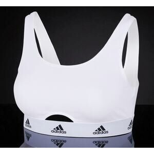 Adidas Originals Scoop Bralette White Cotton Stretch Logo Band Size L NWT